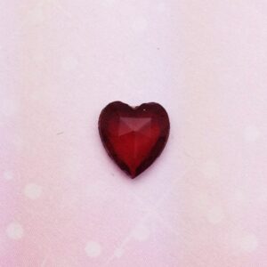 Crystal Heart -  Garnet - Charm for Memory Lockets