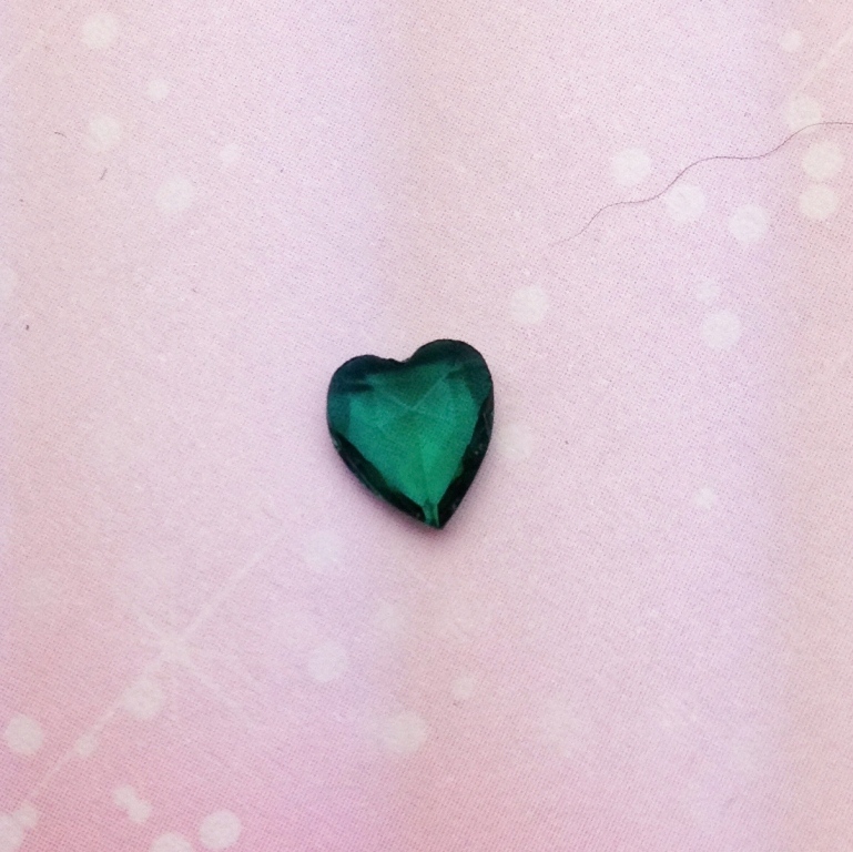 Crystal Heart - Green - Charm for Memory Lockets