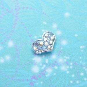 Crystal Heart - Silver AB - Charm for Memory Lockets