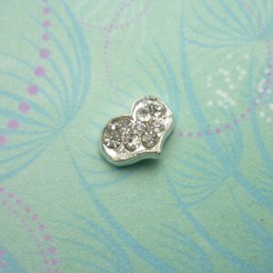 Crystal Heart - silver - Charm for Memory Lockets
