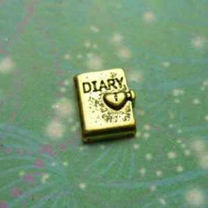 Diary Charm Gold - Charm for Memory Lockets