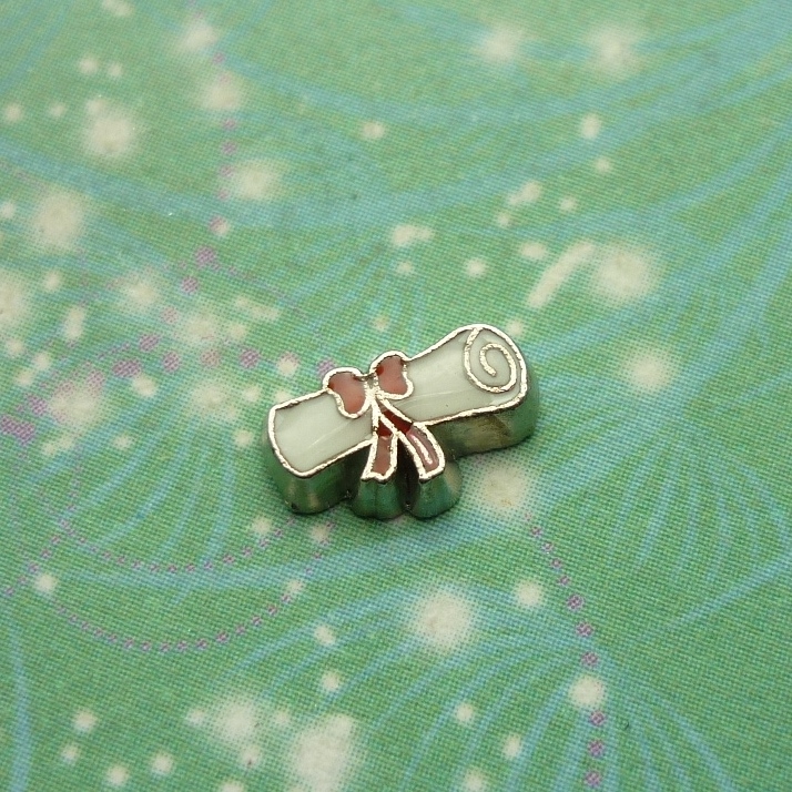 Diploma Charm White - Charm for Memory Lockets