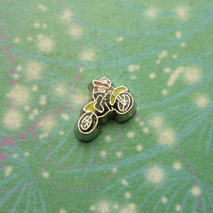 Dirt Bike and Rider - Charm for Memory Lockets