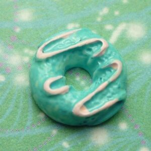 Donut - Blue with Pink Swirl - Charm for Memory Lockets