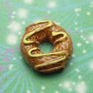 Donut - Chocolate & Yellow Swirls - Charm for Memory Lockets