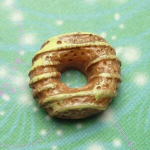 Donut - Chocolate and Yellow Stripes - Charm for Memory Lockets