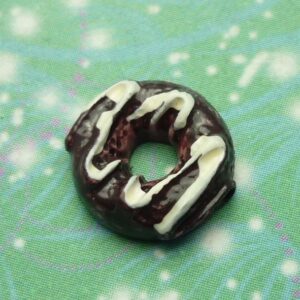 Donut - Dark Chocolate & White Swirls - Charm for Memory Lockets