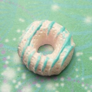 Donut - Pink & Blue Stripes - Charm for Memory Lockets