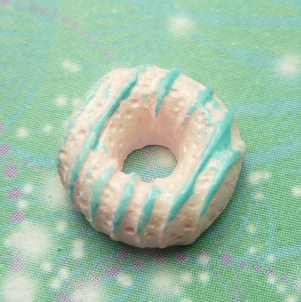 Donut - Pink & Blue Stripes - Charm for Memory Lockets