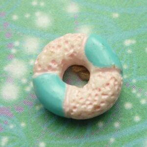 Donut - Pink with Blue Sides - Charm for Memory Lockets