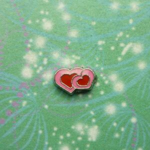 Double Hearts Pink & Red - Charm for Memory Lockets