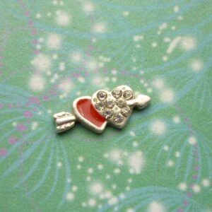 Double Hearts with Arrow Red - Charm for Memory Lockets