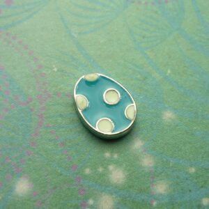 Easter Egg Charm - White Spots - Charm for Memory Lockets