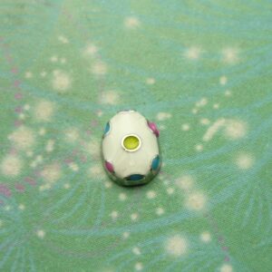 Easter Egg Charm White Spotty - Charm for Memory Lockets