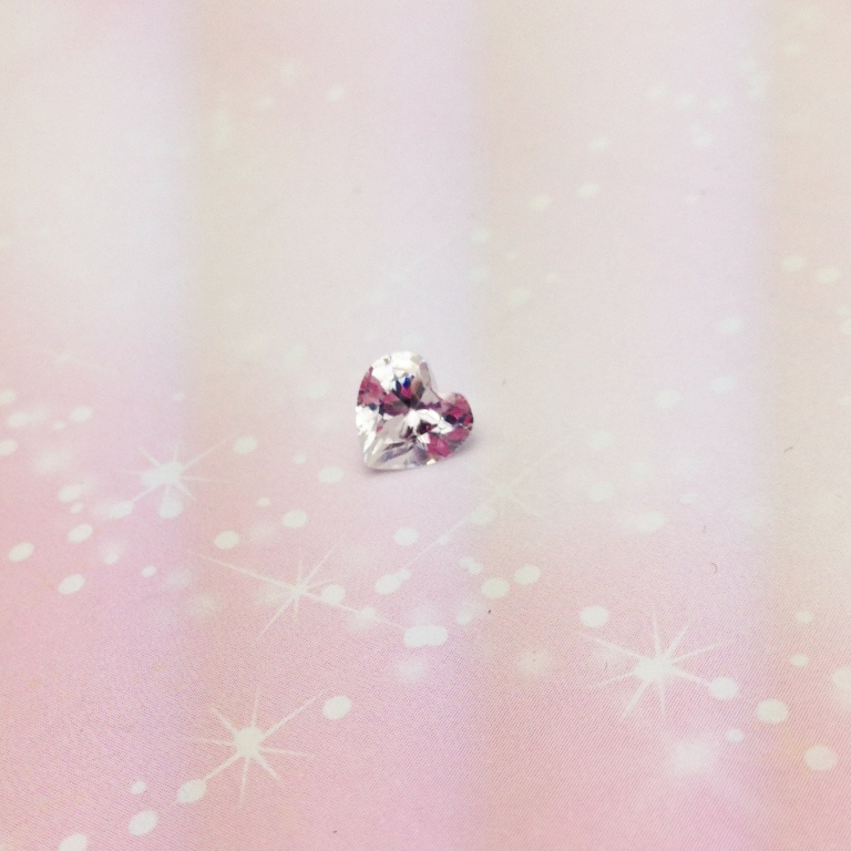 Faceted Crystal Jewel Heart - Crystal - Charm for Memory Lockets