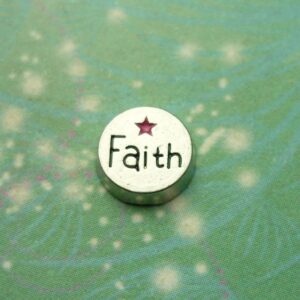 Faith word with star Charm - Charm for Memory Lockets