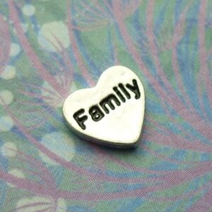 Family Heart Silver - Charm for Memory Lockets