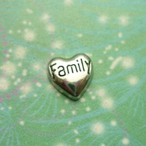 Family Heart Silver - Puffy - Charm for Memory Lockets