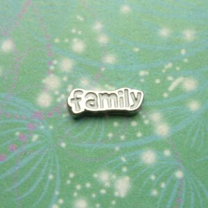 Family Word White - Charm for Memory Lockets