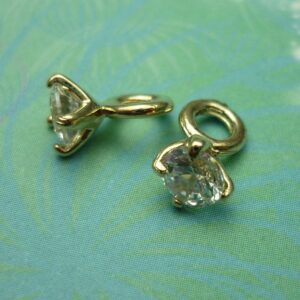Fancy Gold CZ Ring - Charm for Memory Lockets