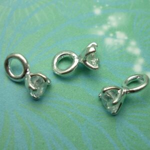 Fancy Silver CZ Ring - Charm for Memory Lockets