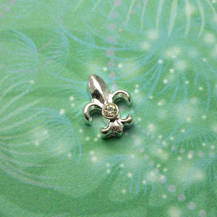 Fleur De Lis Charm with Sparkle - Charm for Memory Lockets