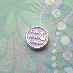 Follow Your Dreams Purple Charm - Charm for Memory Lockets