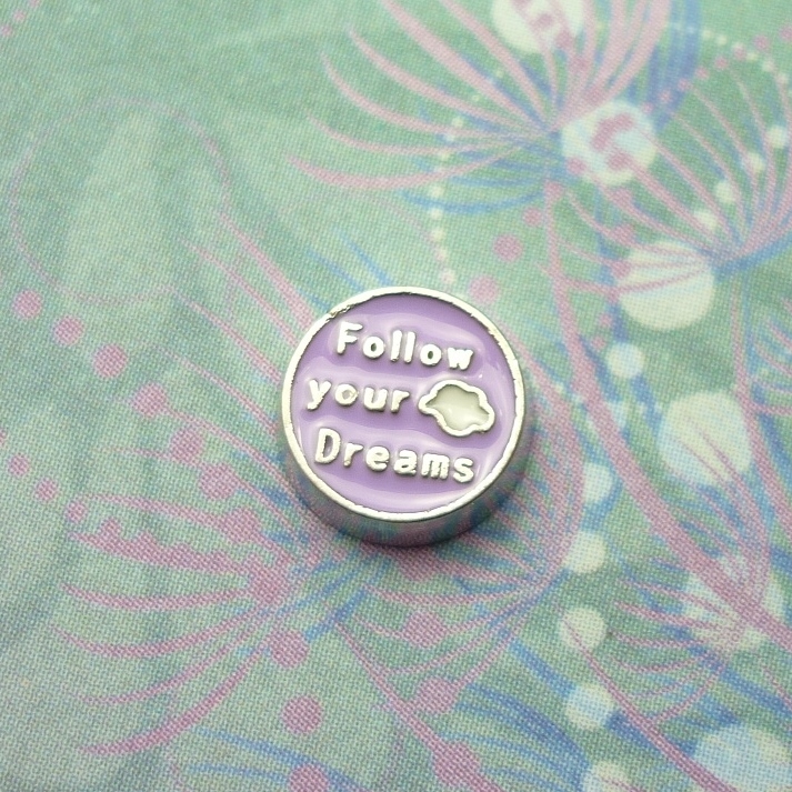 Follow Your Dreams Purple Charm - Charm for Memory Lockets