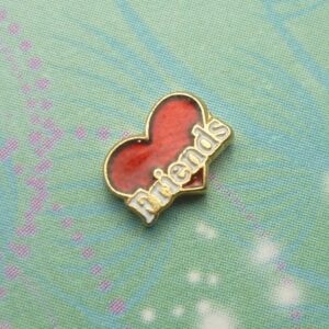 Friends Heart Charm Red - Charm For Story Lockets - Charm for Memory Lockets