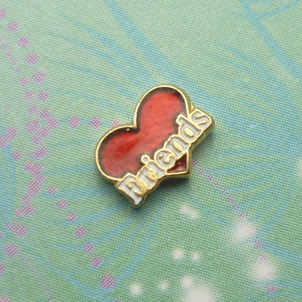 Friends Heart Charm Red - Charm For Story Lockets - Charm for Memory Lockets