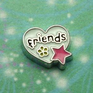 Friends Heart with Star - Charm - Charm for Memory Lockets