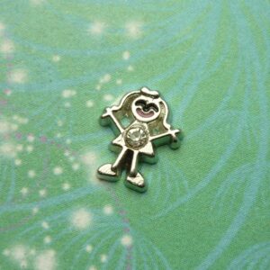 Girl Charm - Silver - Charm for Memory Lockets
