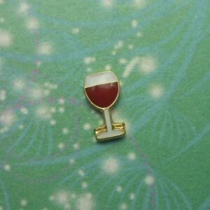 Glass of Red Wine - Gold - Charm for Memory Lockets