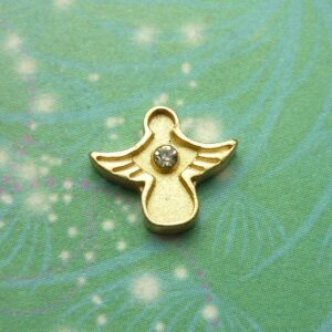 Gold Angel with Jewel - Big - Charm for Memory Lockets