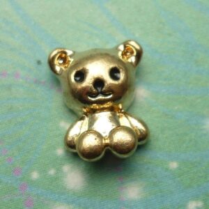Gold Bear Charm For Lockets - Charm for Memory Lockets