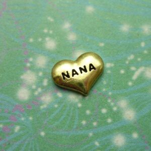 Gold Heart Nana Charm for Story Lockets - Charm for Memory Lockets