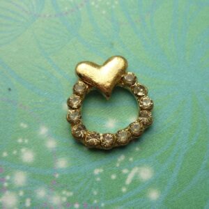 Gold Heart with Sparkles - Charm for Memory Lockets