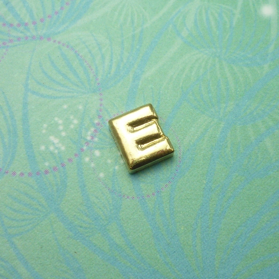 Gold Letter - E - Charm for Memory Lockets