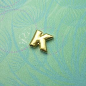 Gold Letter - K - Charm for Memory Lockets