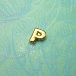 Gold Letter - P - Charm for Memory Lockets
