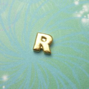 Gold Letter - R - Charm for Memory Lockets