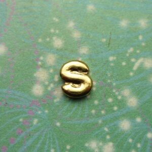 Gold Letter - S - Charm for Memory Lockets