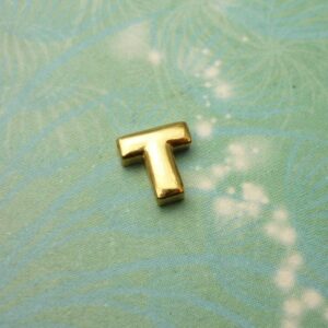 Gold Letter - T - Charm for Memory Lockets