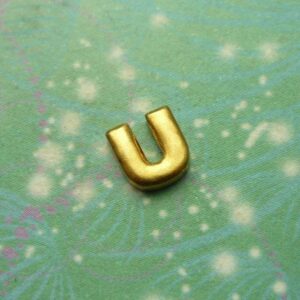 Gold Letter - U - Charm for Memory Lockets