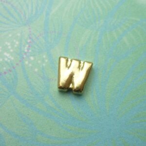 Gold Letter - W - Charm for Memory Lockets