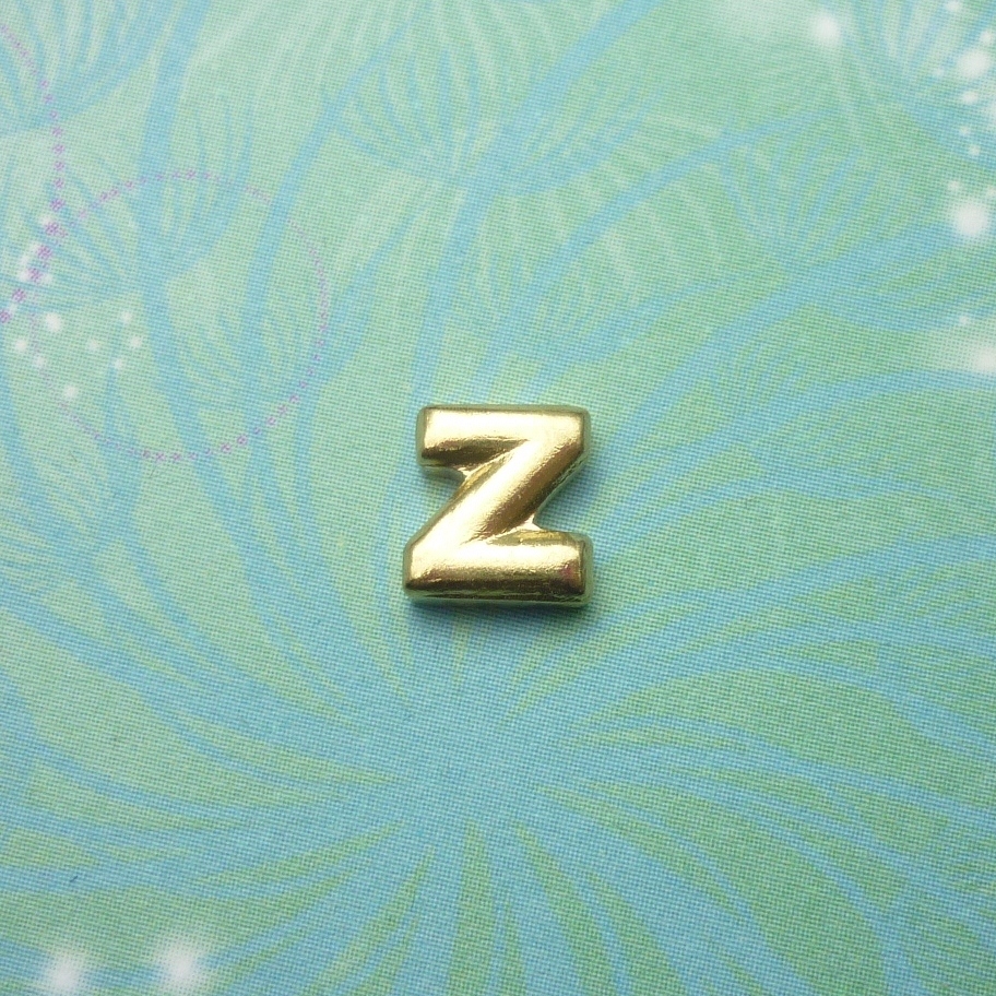 Gold Letter - Z - Charm for Memory Lockets