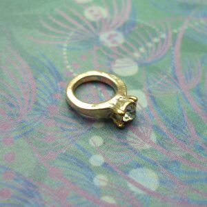 Gold Ring with Jewel - Charm for Memory Lockets