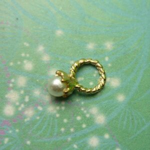 Gold Ring with Pearl - Charm for Memory Lockets