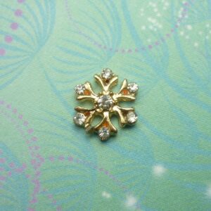 Gold Snow Flake with Crystals Charm - Charm for Memory Lockets