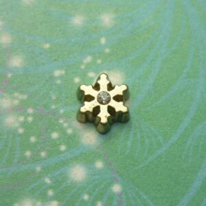 Gold Snow Flake with Sparkle - Charm for Memory Lockets